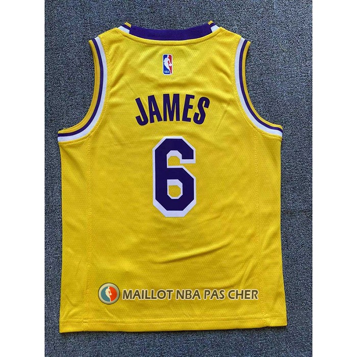 Maillot Enfant Los Angeles Lakers LeBron James NO 6 Icon 2022-23 Jaune